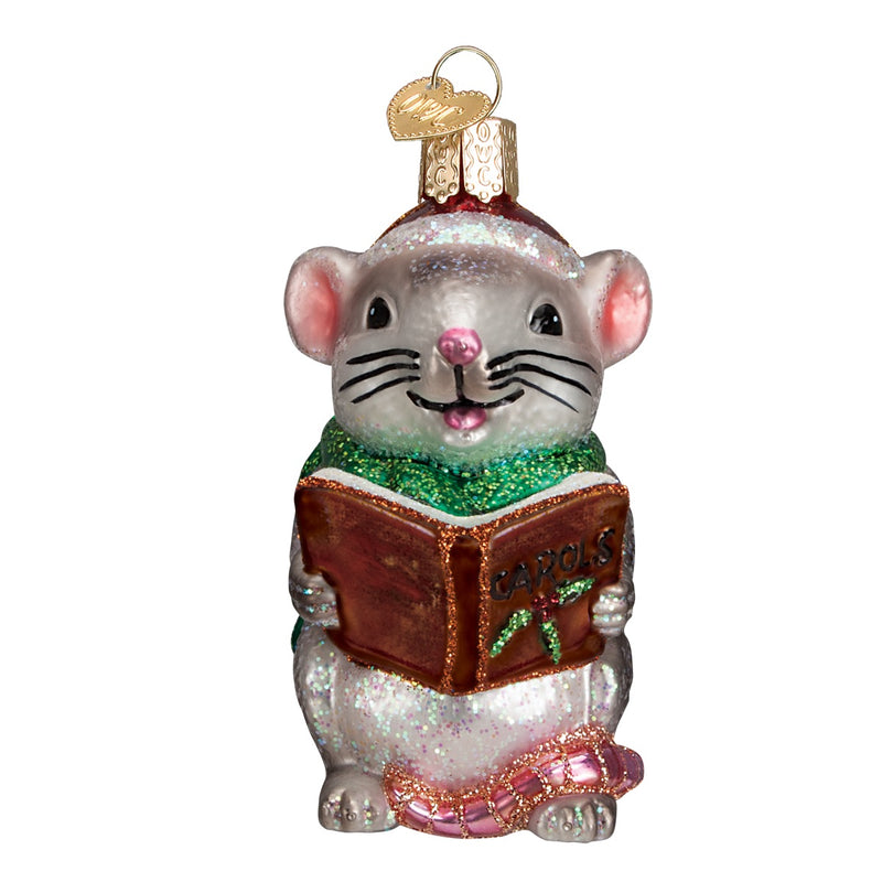 ornament julekule mus synger sølv søt glass julepynt nettbutikk