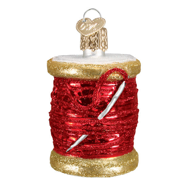 ornament julekule trådsnelle spole tråd rød glass old world christmas nettbutikk