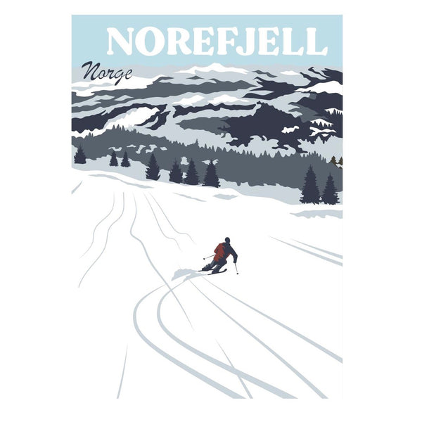 poster bilde plansje norefjell retro vintage fjell ski hytte