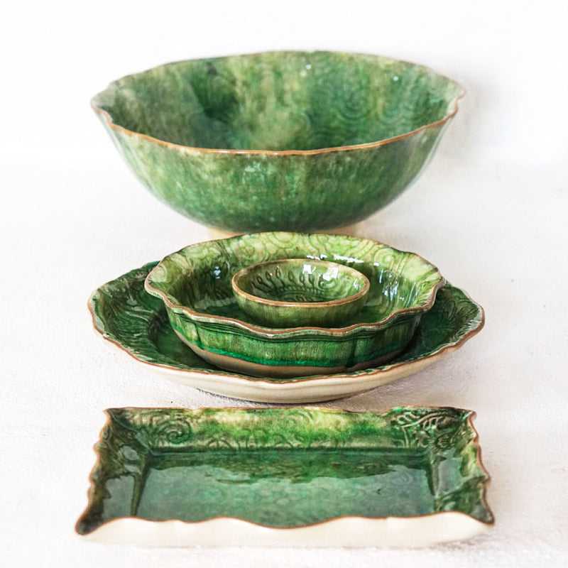 sthål arabesque skål seaweed grønn bowl serveringsbolle 110611