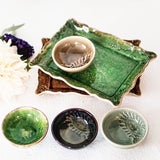 Appetizer-Plate-litet-fat-forrett-gronn-Seaweed-sthal-keramikk
