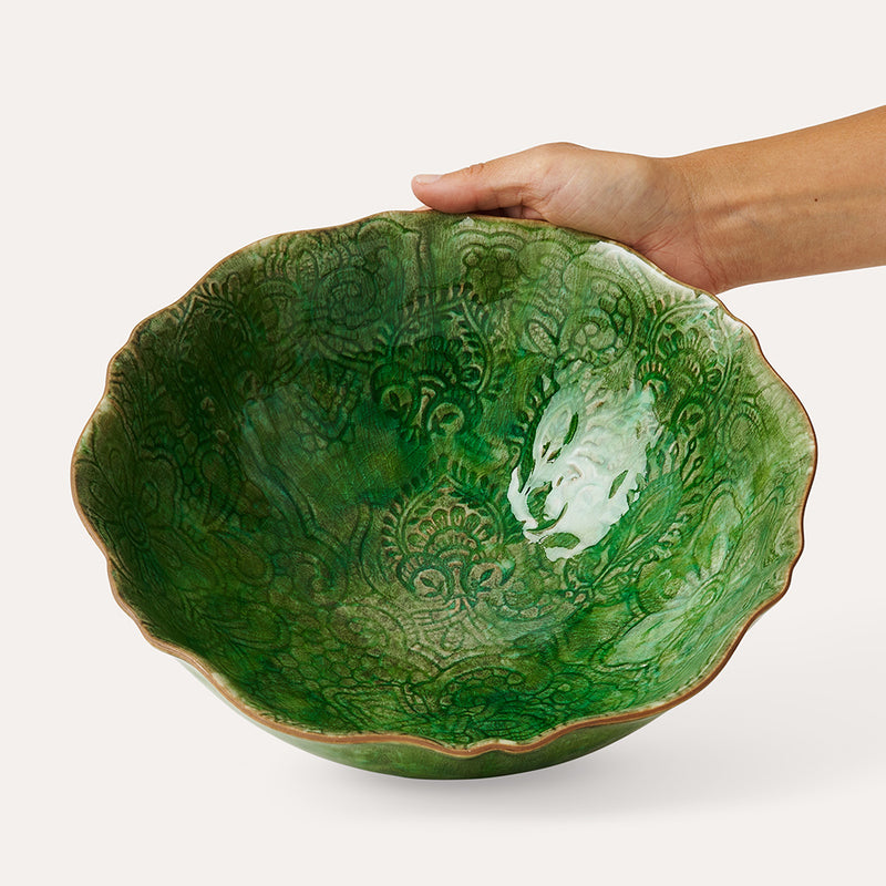 sthål arabesque skål seaweed grønn bowl serveringsbolle 110611