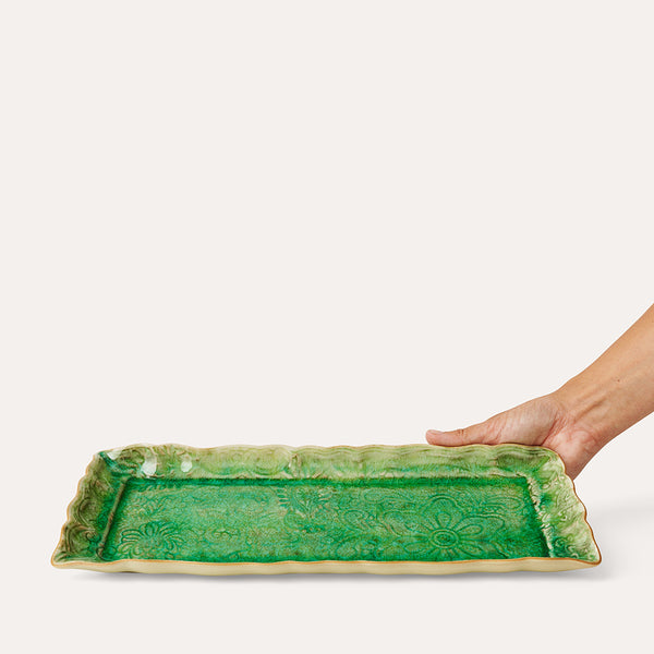 sthål avlangt fat sushi servering seaweed grønn 110311