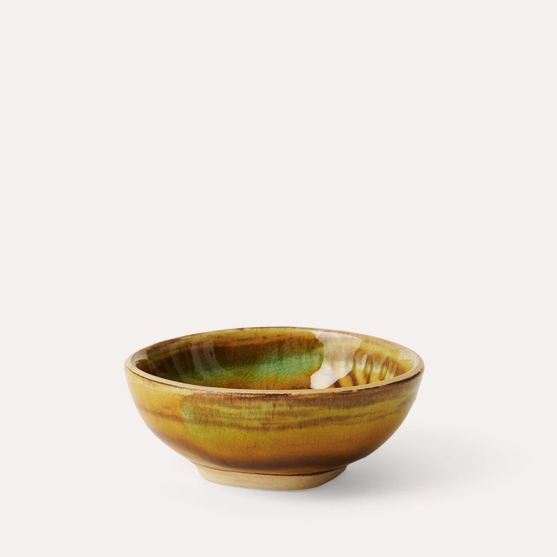 sthål dippskål keramikk soya skål gul oransje 110917